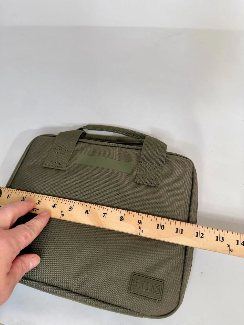 5.11 Single Pistol Case, Ranger Green 9”H x 12”L x 3” Deep Range Bag Full Zip